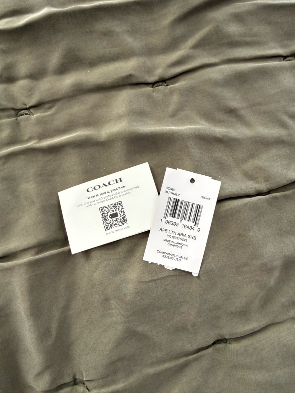 Coach Pebbled Leather Aria Shoulder Bag / Chalk - Picture 12 of 12